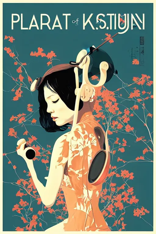 Prompt: portrait of a landscape as a musical album cover by james jean by ilya kuvshinov kintsugi