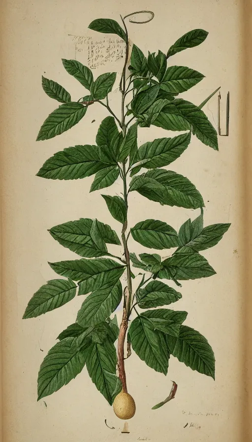 Prompt: encyclopedia drawing of lemon, whole plant, manuscript