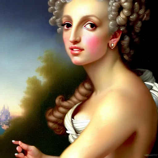 Prompt: A fantasy style portrait painting of britney spears, in the style of François Boucher, Oil Painting, hyperrealistic, render, Regal, Refined, Detailed Digital Art, RPG portrait, Michael Cheval, William-Adolphe Bouguereau, Walt Disney (1937), dynamic lighting, Highly Detailed, Cinematic Lighting, Unreal Engine, 8k, HD