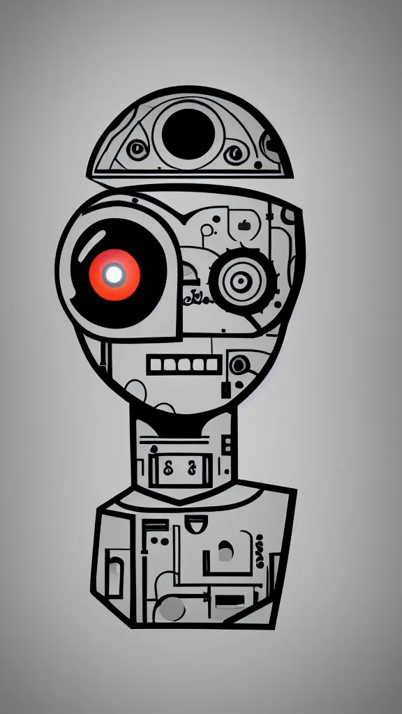 Prompt: robot, logo design, architect, portrait,