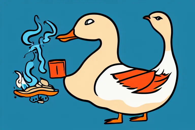 Image similar to a vector illustration of a smoking duck in lowbrow art style, highly detailed, elegant, intricate