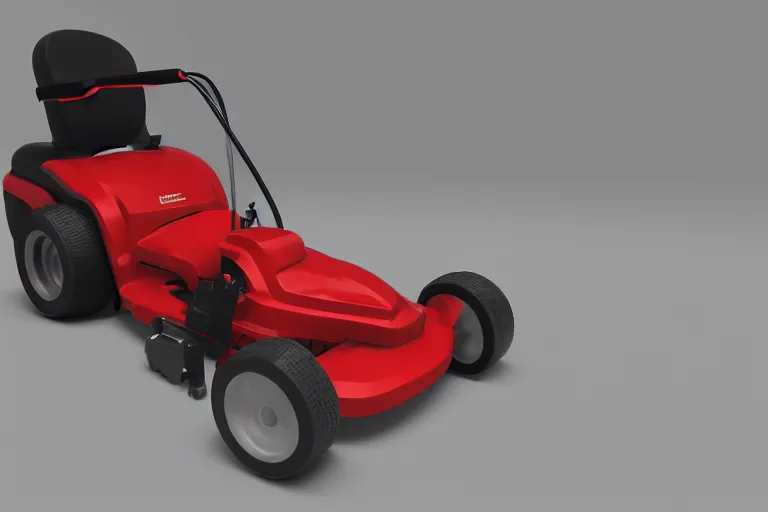 Image similar to cad design of lawnmower, solidworks, thick lines, octane render, studio light, 3 5 mm