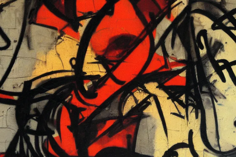 Prompt: abstract graffiti by caravaggio