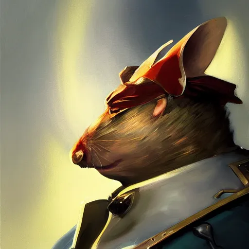 Image similar to greg manchess portrait painting of partially armored doormouse from alice in wonderland as overwatch character, medium shot, asymmetrical, profile picture, organic painting, sunny day, matte painting, bold shapes, hard edges, street art, trending on artstation, by huang guangjian, gil elvgren, ruan jia, randy vargas, greg rutkowski