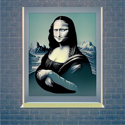 Image similar to mona lisa in style of cyber punk