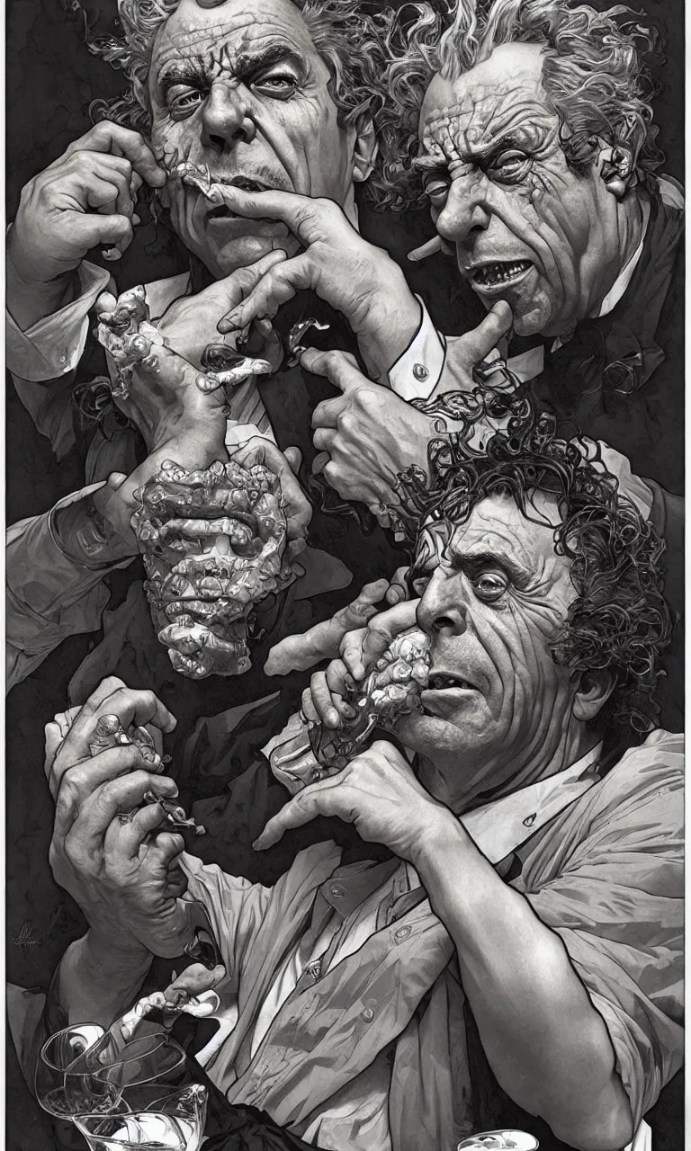 Prompt: hyper realistic grotesque portrait of an old drunk rick sanchez by lee bermejo, alphonse mucha and greg rutkowski