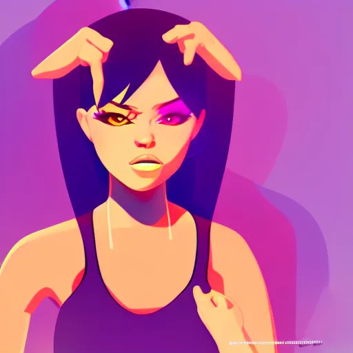 Image similar to 2 d character design, female rapper, vector art, digital art, portrait, 4 k, 8 k, sharp focus, smooth, illustration, concept art, music artist