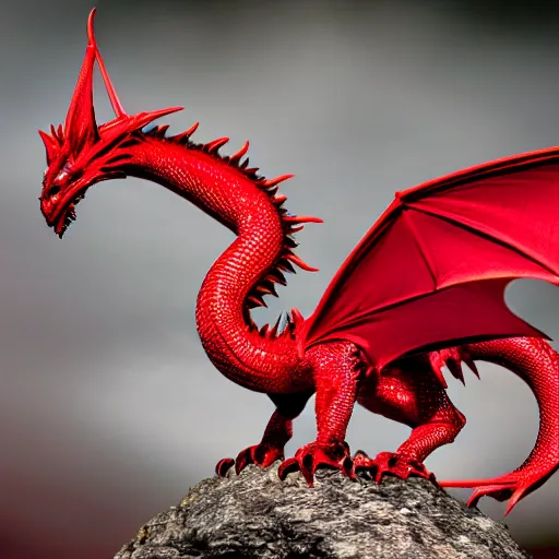 Image similar to a stunning photo of a red dragon