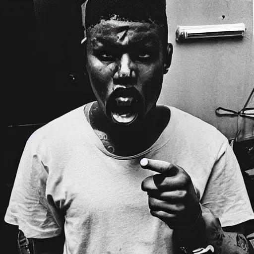 Prompt: “A eat in a gang member pose tooken by a 1950’s camera”