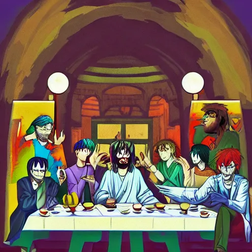 Image similar to The Last Supper by Gorillaz