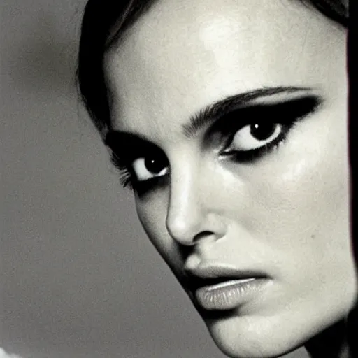 Prompt: Natalie Portman, art photography by Helmut Newton