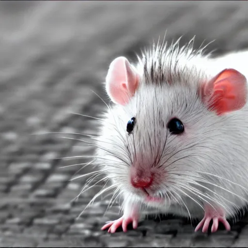 Image similar to fuzzy cute white rat hdr photography award winning