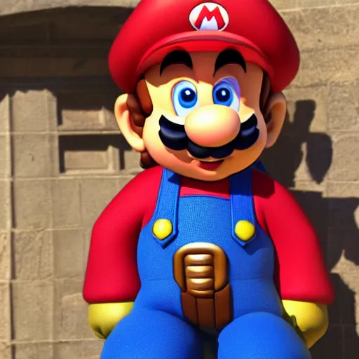 Image similar to antonio banderas wearing a super mario costume, extremely detailed, 8 k, photorealistic, cinematic atmosphere, award winning photography