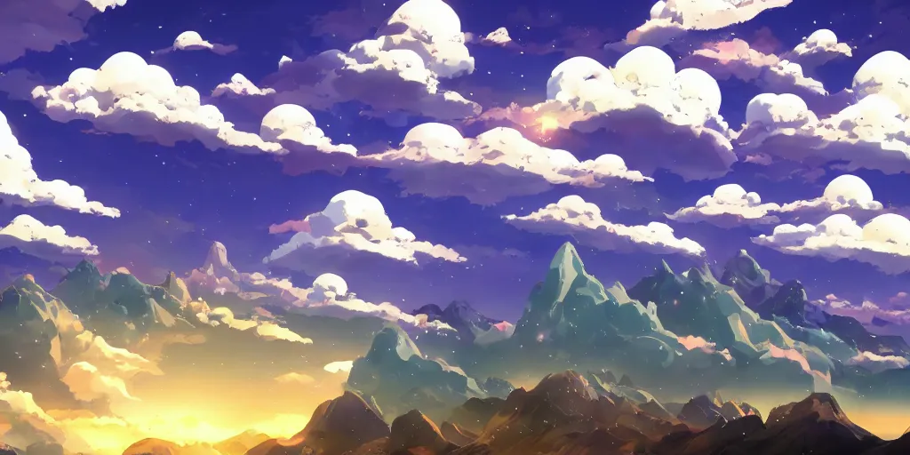 Image similar to upward melting landscape, anime art style, studio ghibli, 4 k, 8 k