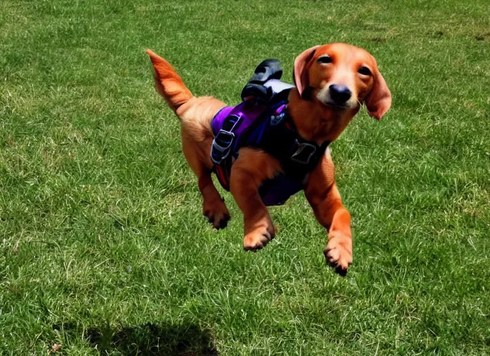 Image similar to Dauchshund skydiving