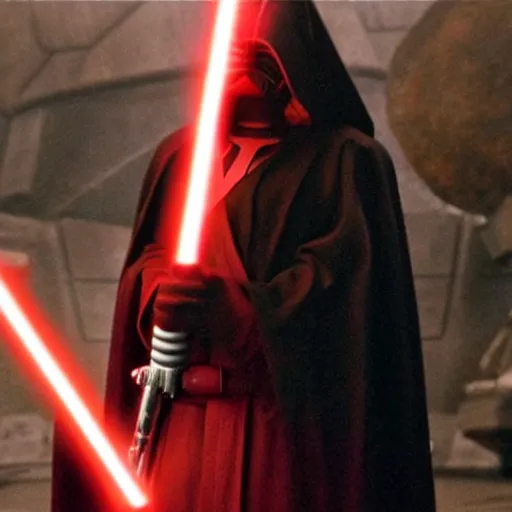 Prompt: revenge of the sith, elmo as darth sidious