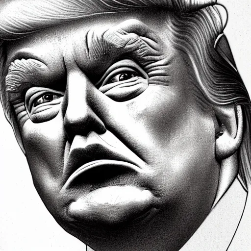 Image similar to donald trump dissection sketch, high detail