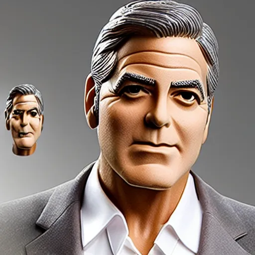 Image similar to george clooney amiibo, product photo, studio lighting