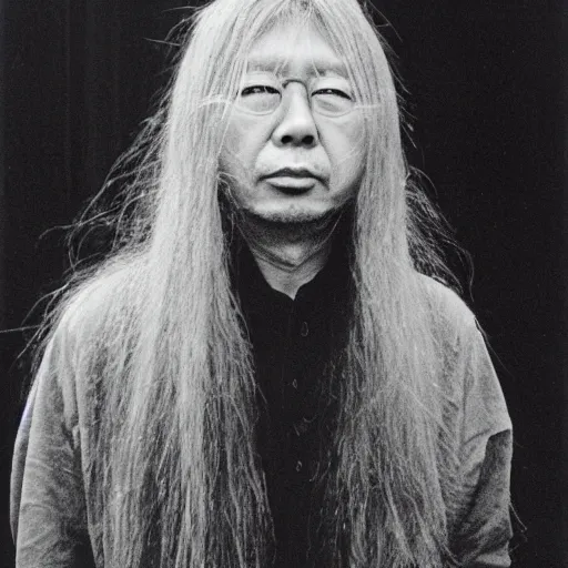 Image similar to keiji haino, portrait, 3 5 mm film, by annie liebovitz