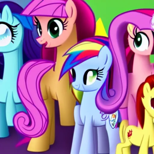 Image similar to the mane six go to pride, my little pony, pride month