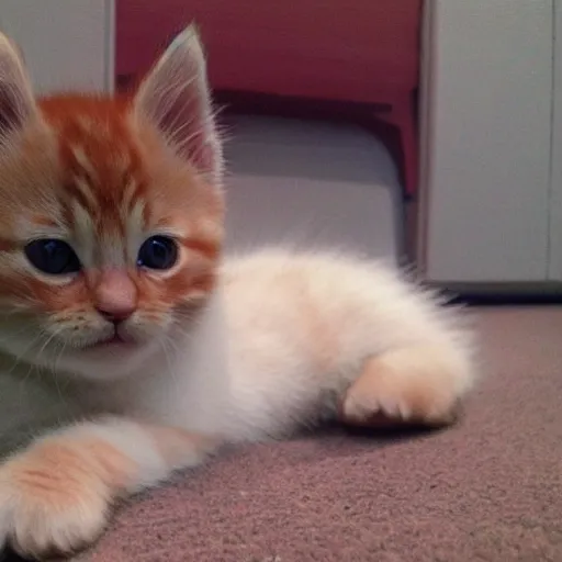 Image similar to curious cute fluffy orange tabby kitten