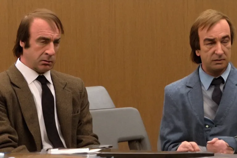 Image similar to saul goodman defends anakin skywalker wearing prisoner's uniform in court, court images, 1 0 8 0 p, court archive images