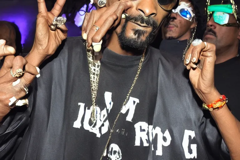 Prompt: snoop dogg with drugs on his hand