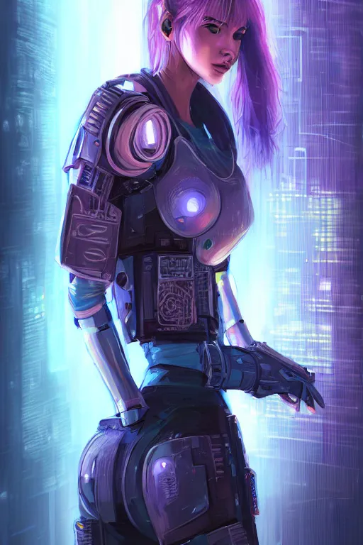 Image similar to portrait futuristic tawny cyberpunk young female Paladin, in futuristic heavily raindrop tokyo rooftop cyberpunk night, ssci-fi, fantasy, intricate, very very beautiful, elegant, neon light, highly detailed, digital painting, concept art, human anatomy, soft light, hdri, smooth, sharp focus, illustration, art by tian zi and craig mullins and WLOP and alphonse mucha