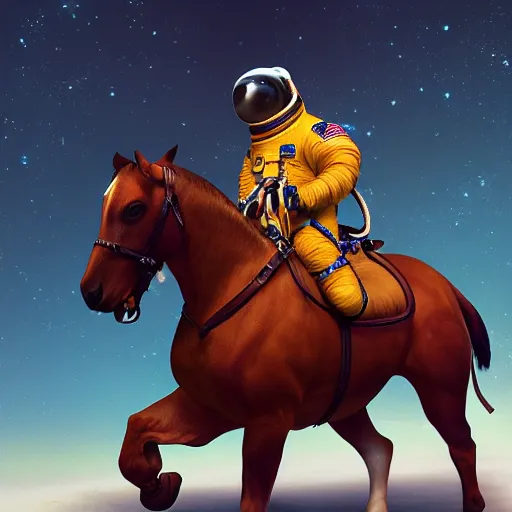 Image similar to An astronaut riding a horse in a photorealistic style