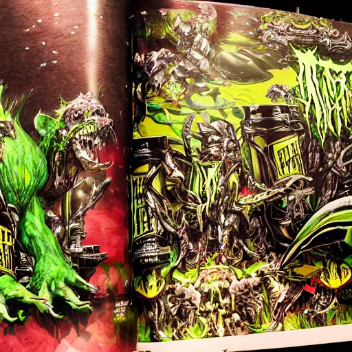 Image similar to monster energy drink stands on a pedestal, Storybook Illustration, by Yoshitaka Amano