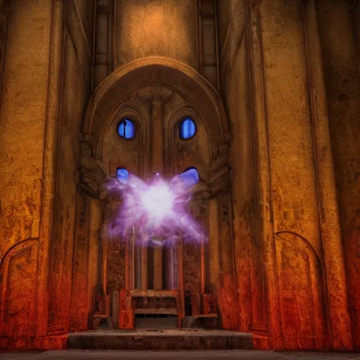 Prompt: link from zelda manifests in an abandoned church at the vatican, 8 k, soft lighting, hdr, octane render, hr giger cinematic, red fluid on walls of the church, smoke, yasushi nirasawa style photorealistic, bokeh