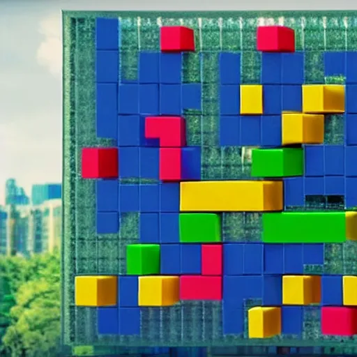 Image similar to a still from the live action Tetris movie