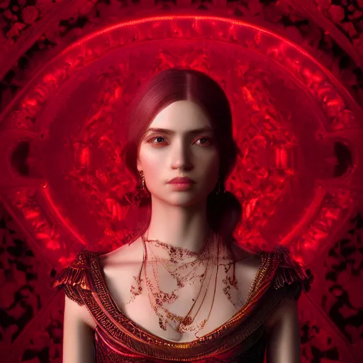 Image similar to portrait of wonderful princess of ruby with fair skin, ornate 8 k gorgeous intricate detailed, accent lighting, dramatic light, octane render