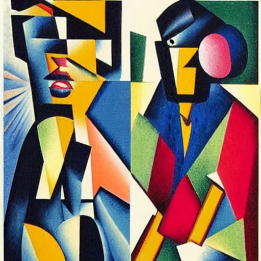 Prompt: Vincento Osada and Jean Metzinger cubism masterpiece