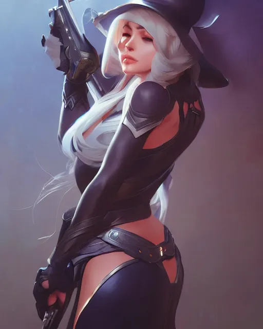 Prompt: ashe from overwatch, cinematic, stunning, highly detailed, digital painting, artstation, smooth, hard focus, illustration, art by artgerm and greg rutkowski and alphonse mucha