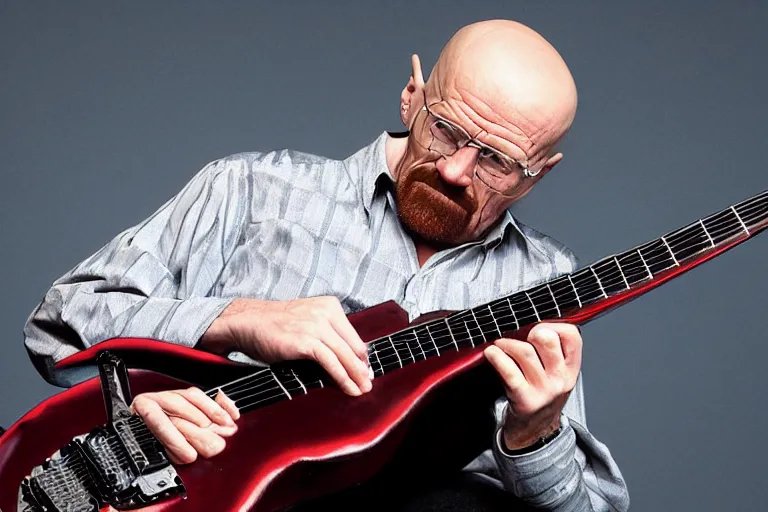 Image similar to walter white playing a 7 string guitar