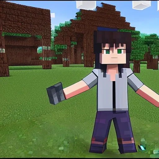 Prompt: a screenshot of the anime adaptation of minecraft