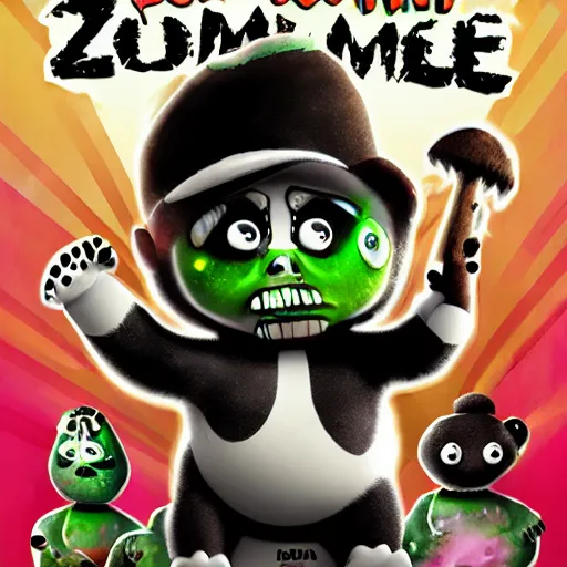 Image similar to panda zombie, animated film