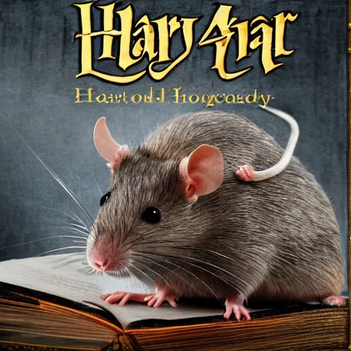 Image similar to rat as harry potter book cover photography masterpiece