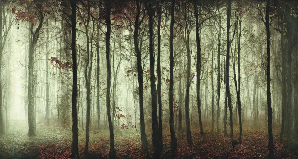 Image similar to Enchanted and magic forest, by Dan Witz