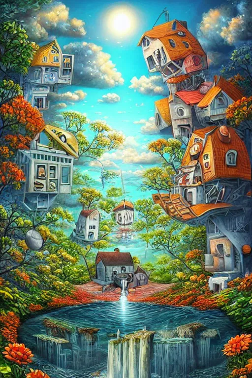 Image similar to by Jacek Yerka and Cyril Rolando