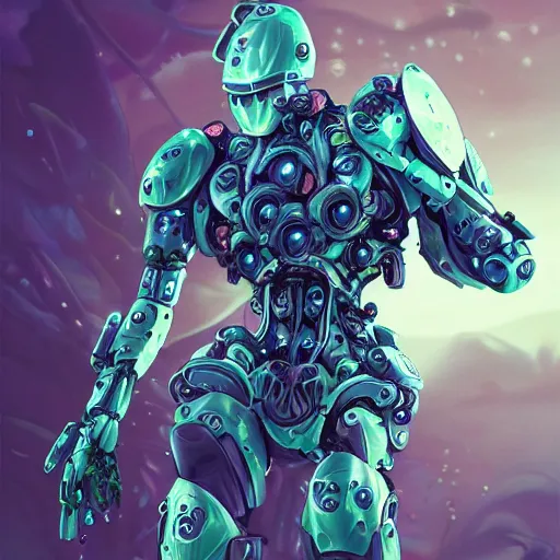 Prompt: symmetry, waterlily mobile combat suit floral robot, biomechanical, waterlily mecha nymphaea, detailed illustration, concept art, smooth, sharp focus, art by antoni gaudi