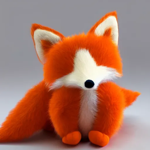 Prompt: Photorealistic furry orange exhausted Fox as a stuffed animal