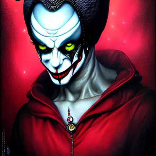 Image similar to giger spider joker, by tristan eaton stanley artgerm and tom bagshaw.