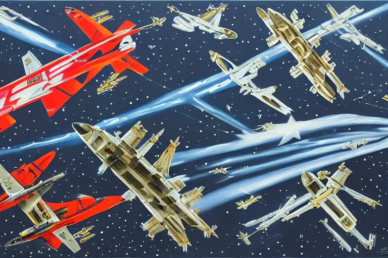 Prompt: russian aerospace forces. cinematic. intricately detailed acrylic painting