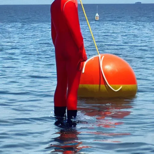 Image similar to david bowie as a buoy