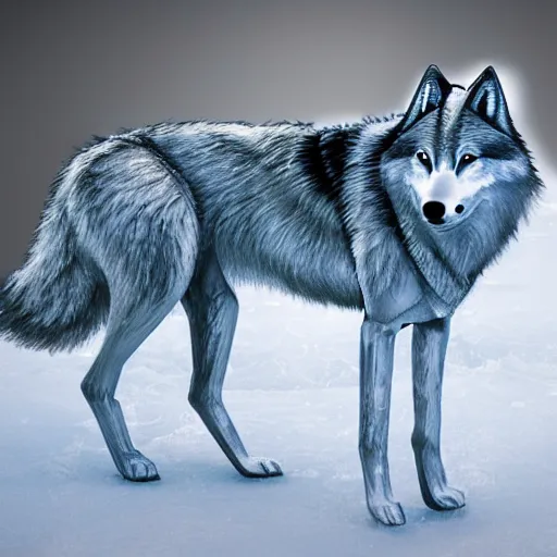 Prompt: wolf made of ice
