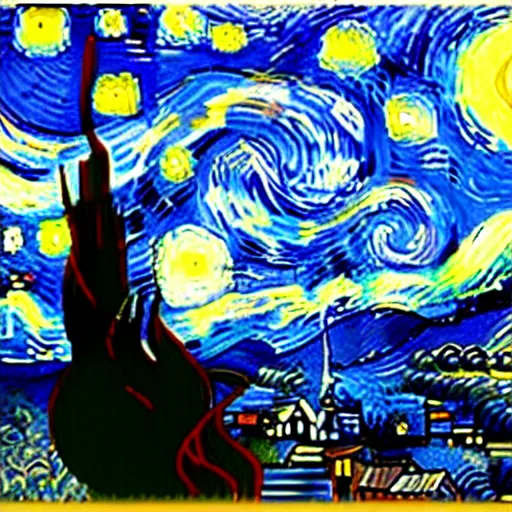 Prompt: starry night by picasso