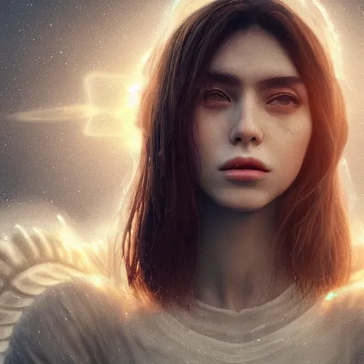 Prompt: portrait art of female angel, art by alessio albi 8 k ultra realistic, angel wings, lens flare, atmosphere, glow, detailed, intricate, full of colour, led lighting, trending on artstation, 4 k, hyperrealistic, focused, extreme details, unreal engine 5, masterpiece