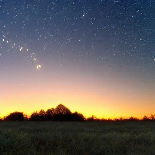 Prompt: beautiful star rising over the morning horizon